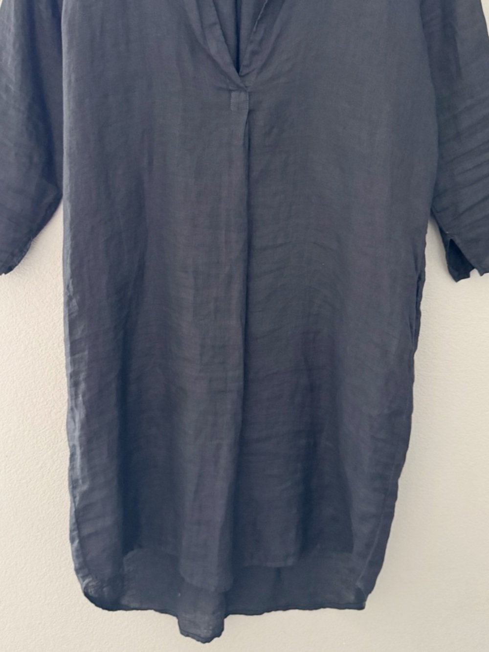 CP Shades Linen Tunic Dress Cover Up Med Black Drapey Casual Minimalist Boho - Picture 4 of 10
